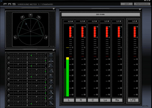 Dolby Surround sound Meter 5.1 channel вижение объемного масштаба звука
